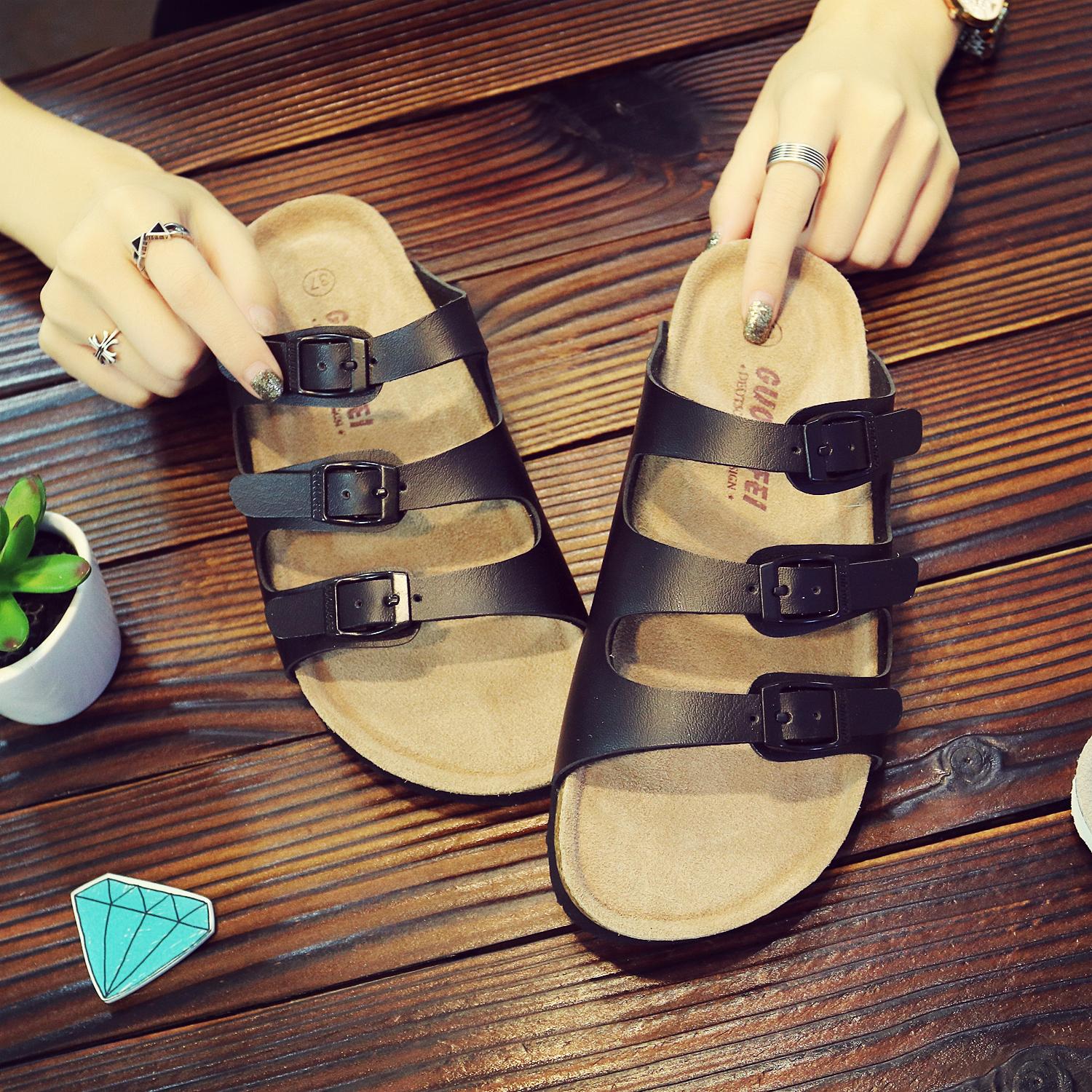 

Женские классические сандалии с тремя ремешками, пляжные шлепанцы, летние женские сандалии, обувь 45