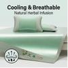 Wormwood Ice Silk Cooling Mat Set, Fitted/Flat Sheet, 2/3-Piece Mattress Protector for Summer Air-Conditioned Rooms