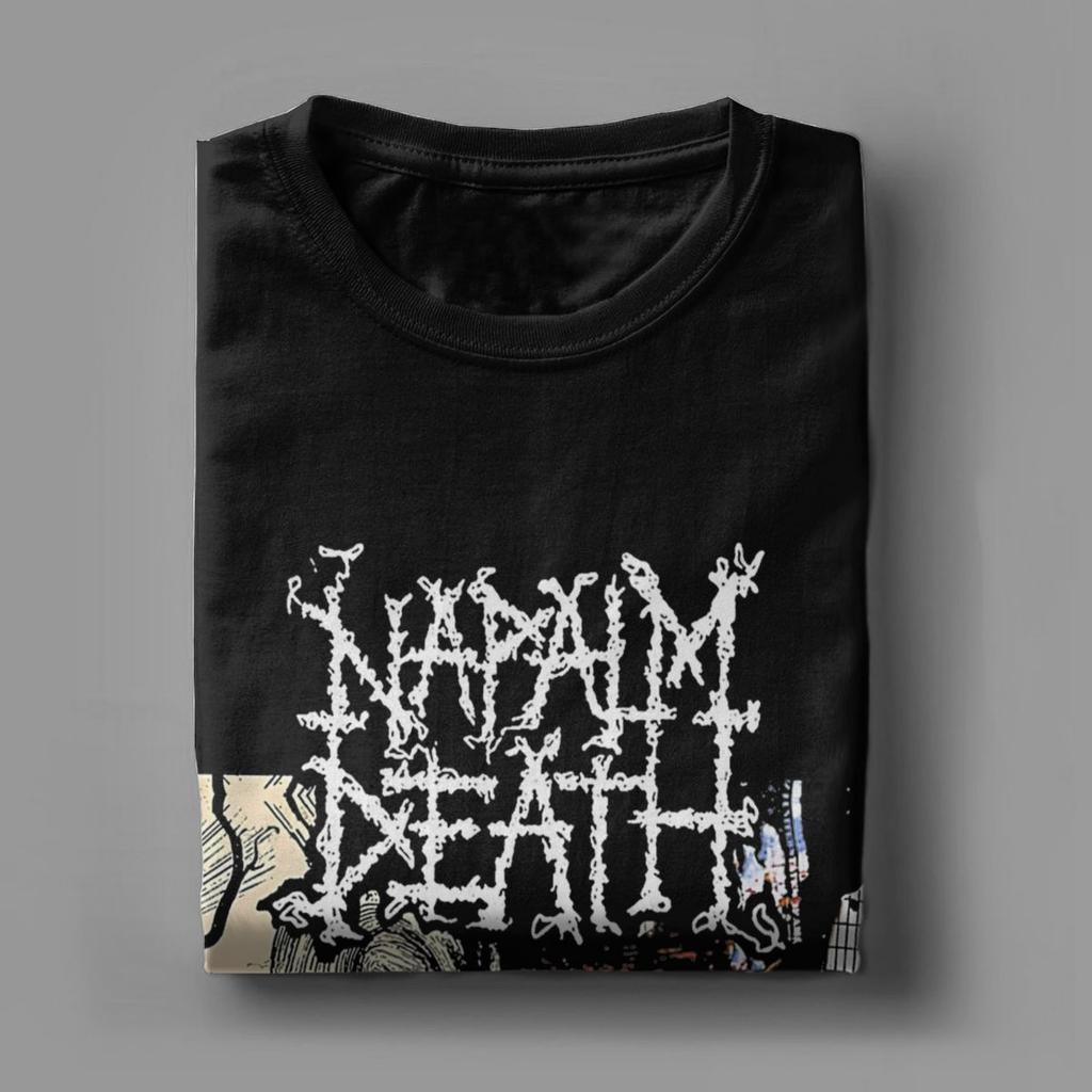 Napalm Death T-Shirt for Men Band Vintage Pure Cotton Tees Crew Neck Short Sleeve T Shirt 4XL 5XL Tops