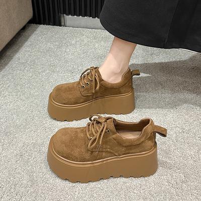 Spring New Strappy Deep Mouth Small Muffin Shoes Thick Sole Height Increase Women