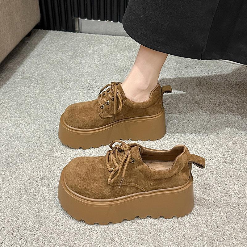 Spring new strappy deep mouth small muffin shoes thick sole height increase women