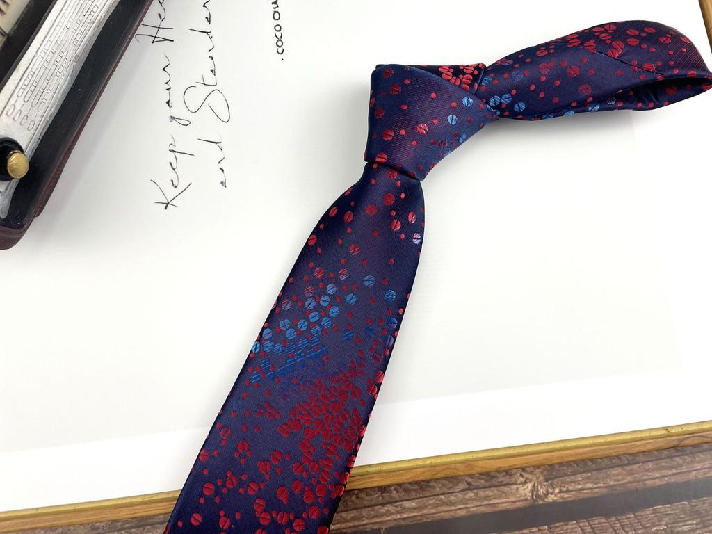 Men'S Retro Tie Dark Red Pattern British 8Cm High-End Formal Dress Casual, Professional Business Striped Wedding Tide