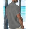 Men's Casual -color Lightweight Sports T-shirt - Men's Linen Short-sleeved Shirt
