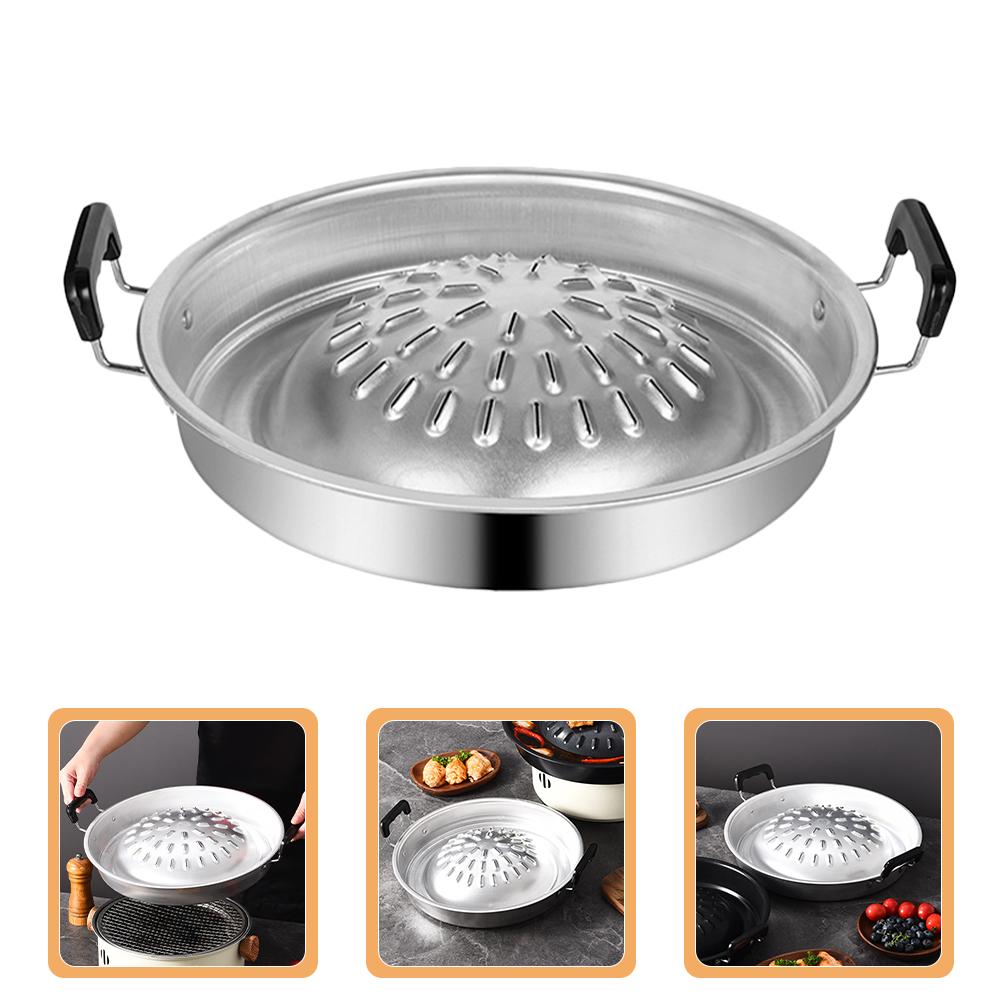 Grill Plate Bbq Pan Accessory Outdoor Cooking Roaster Supplies Aluminum Charcoal Grilling Tray Korean Frying Pans