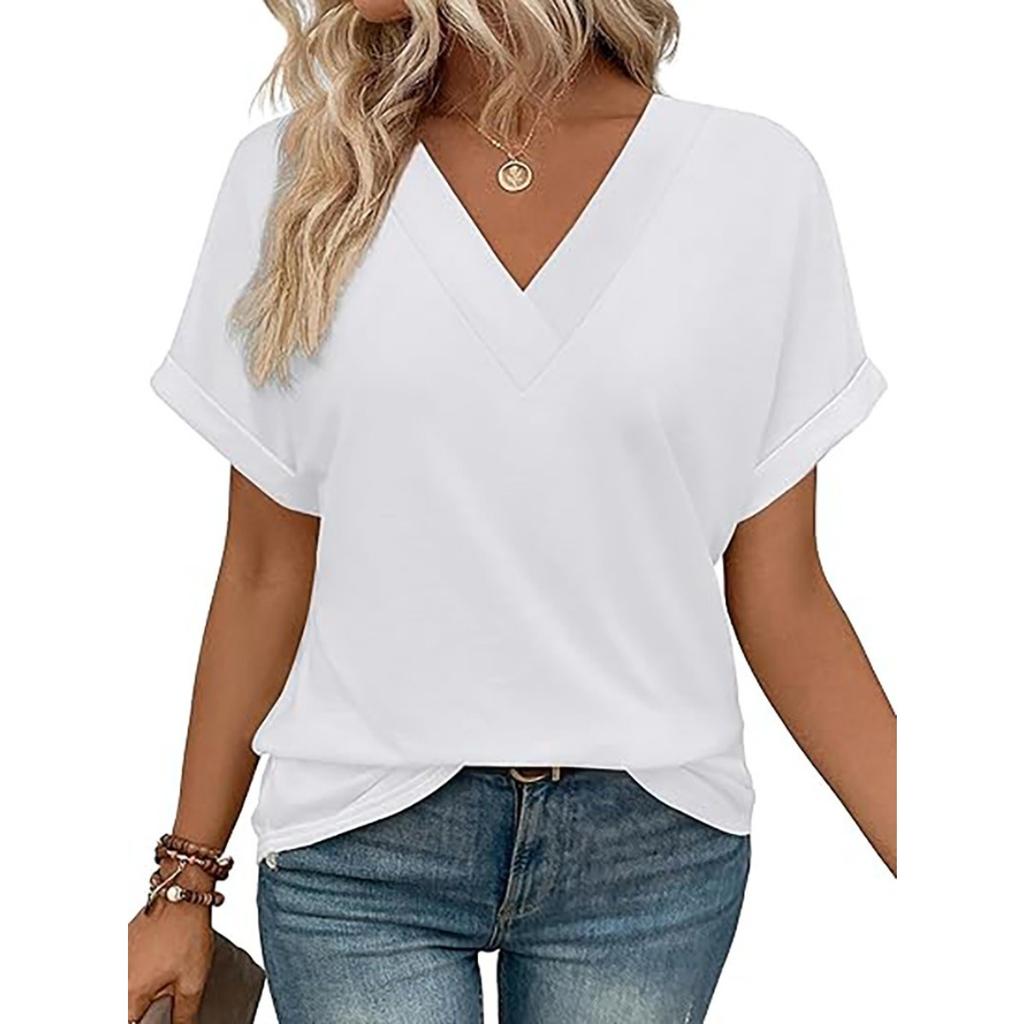 Women's Round Neck Short Sleeve Striped Color Block Loose Fit Casual Print T Shirt Streetwear Top