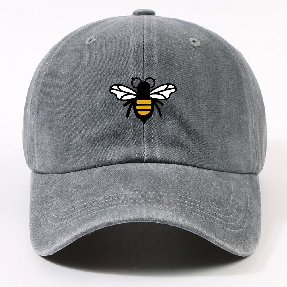 Neue temu Hummel Baseballkappe Herren Trendige Beschriftung Retro Kappe Outdoor Großer Schirm