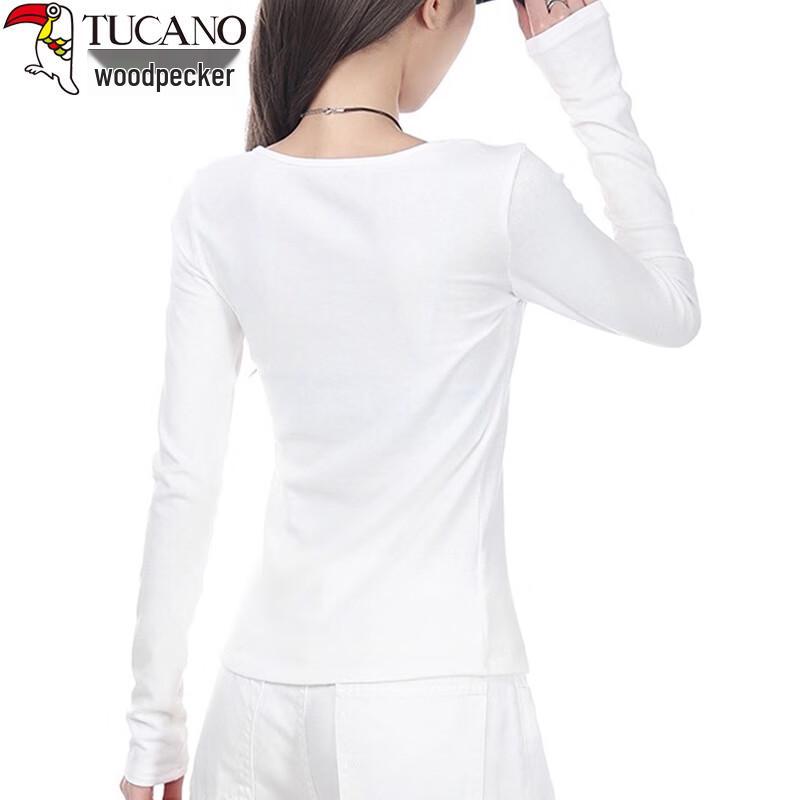 Woodpecker Women's V-Neck Slim Fit Long Sleeve T-Shirt