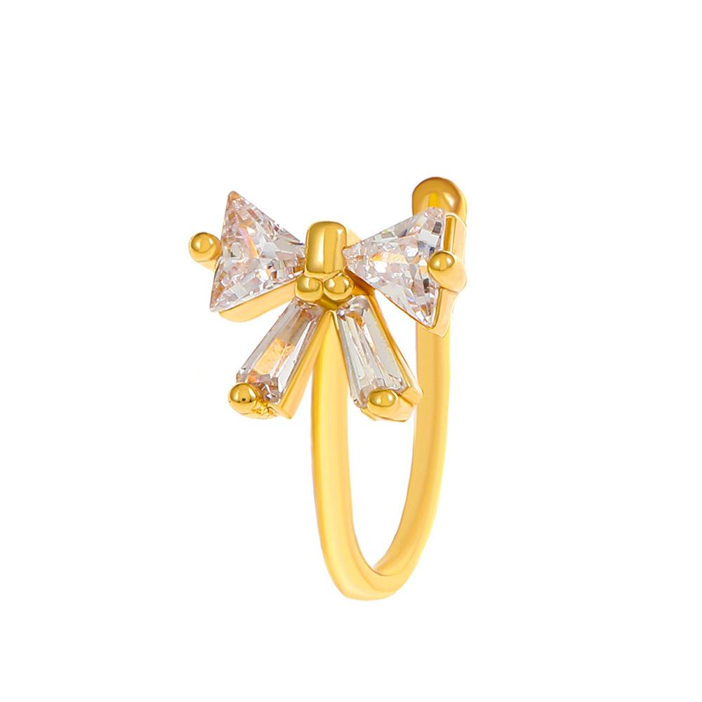 Non Perforated U-Shaped Nose Clip Copper Inlaid Zircon Star Shaped Heart Crown Nose Ring Nose Decoration Puncture Decoration