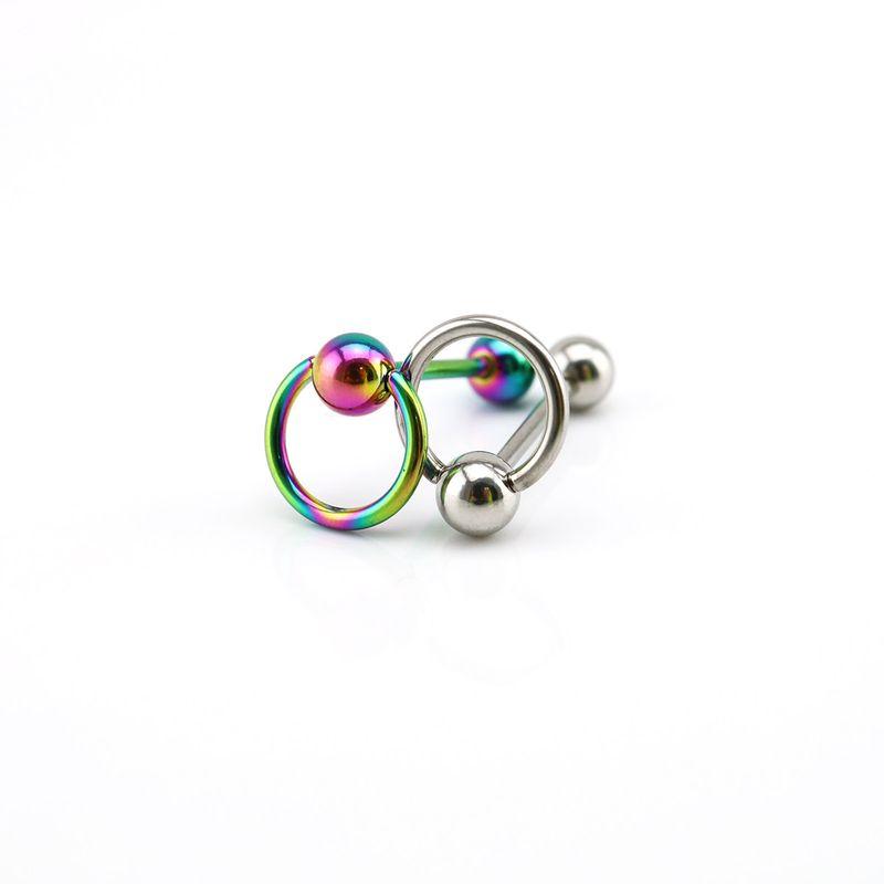 Shinma European and American Fashion & Trend 316L Movable Ring Titanium Steel Tongue Pin Tongue Ring Tongue Nail Piercing Jewelry Men and Women