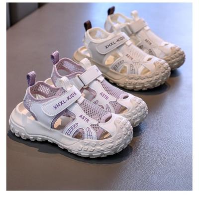 Children's Breathable Mesh Sport Sandals Girls' Casual Sneakers, Anti-Kick Closed-Toe Shoes for Toddlers & Youth