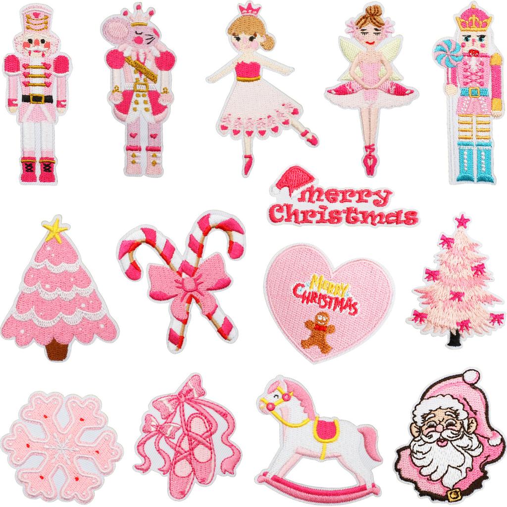 Christmas Theme Embroidery Cloth Sticker Bag Clothes Decoration Snowflake Bell Patch Sticker Gift Computer Embroidery Stamp Ironing