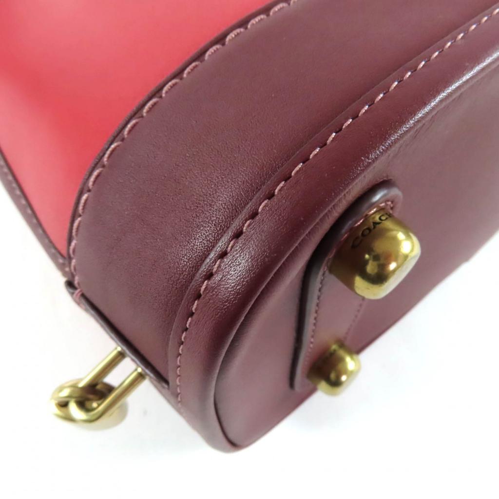Ausgezeichnete COACH Handtasche Revel Colorblock Tasche Rotes Leder Damen CC412 Gebraucht