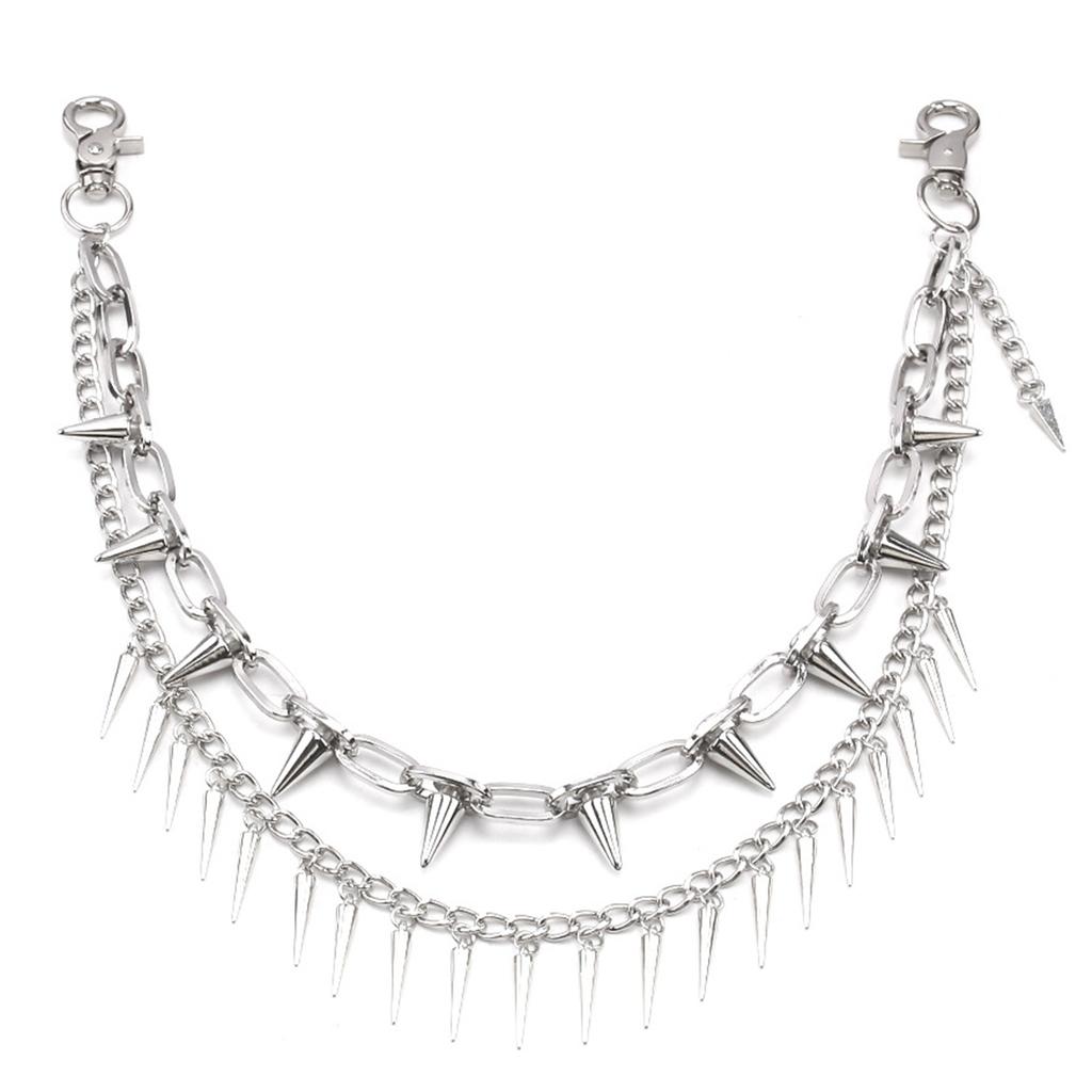 Łańcuch do spodni Punk Łańcuch do dżinsów Portfel Biżuteria Unisex Ozdoba do spodni Estetyczny Łańcuch ze skrzydłami serca na imprezę/do noszenia na co dzień