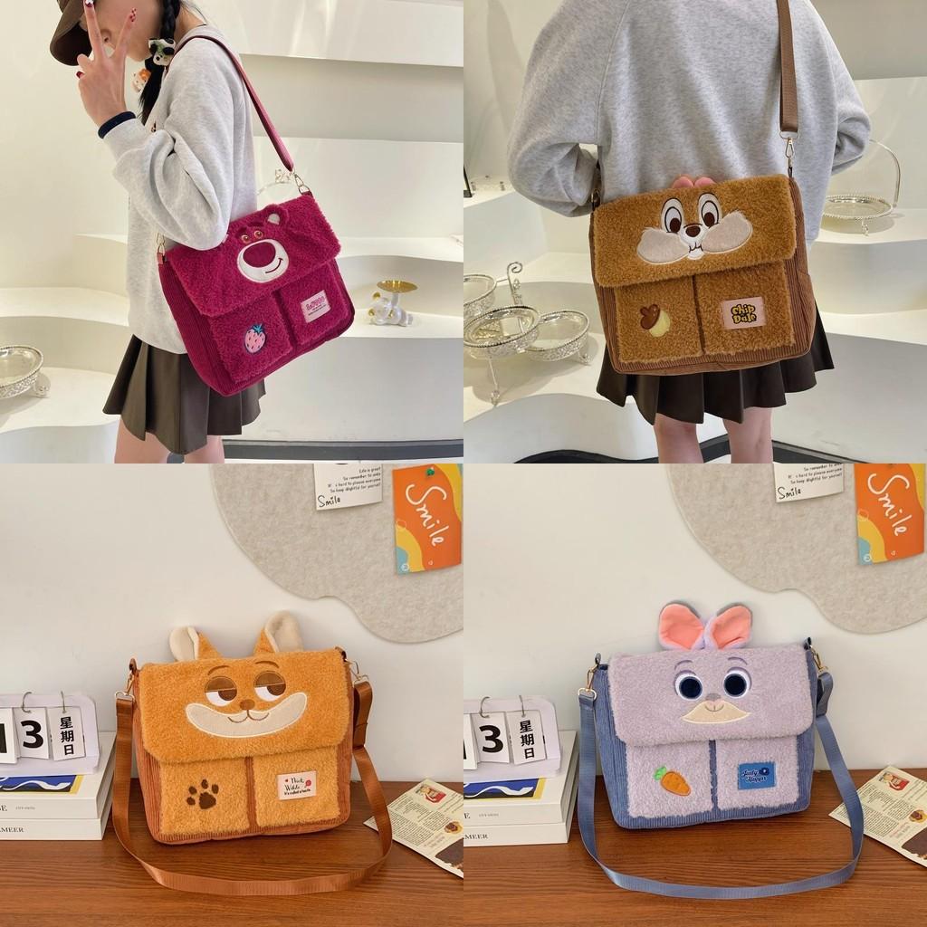 Adorable Plush Animal Pattern Handbag For Girls Spacious Commuting And School Use