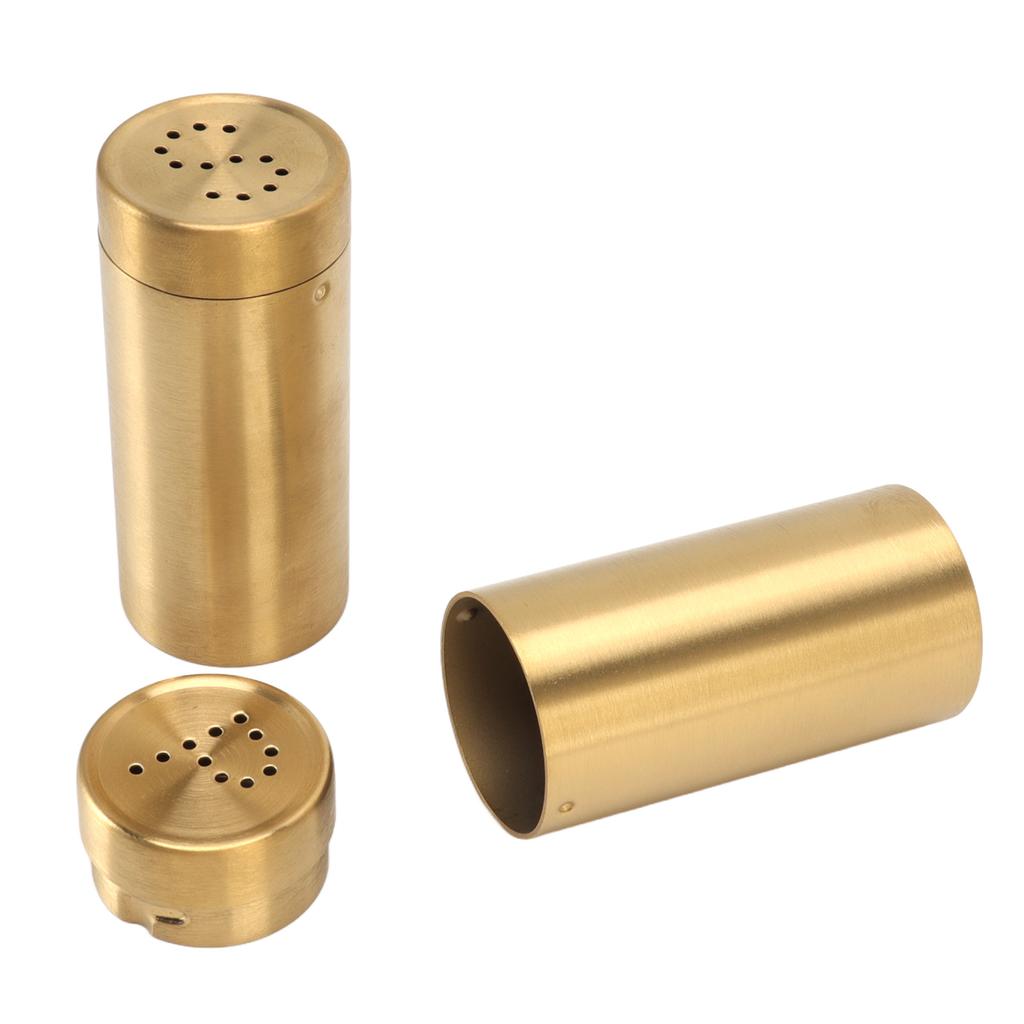 2Pcs Gold Spice Jar Stainless Steel Rustproof Screw Open Top Seasoning Shaker Bottle for Salt Sugar Pepper Paprika