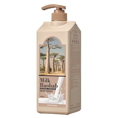 Milch-Baobab-großes Körperwaschgel mit Elfenbein-Moschus-Duft, 1, 1000 ml, koreanische Kosmetik