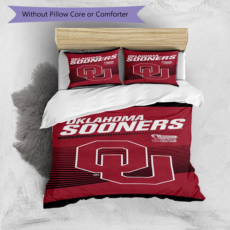Oklahoma Sooners Beach Towel Themed Bedding 3Pcs Duvet Cover Set Decorative Bed Linen For Teen Room Home Decoration