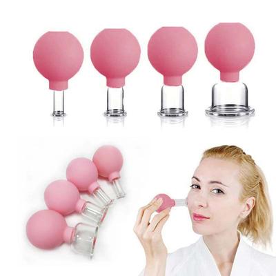 1Pc Azul Rosa Vácuo Ventosas Pvc Cabeça Vidro Sucção Corporal Massagem Família Meridiano Acupuntura Terapia Médica Chinesa Jar
