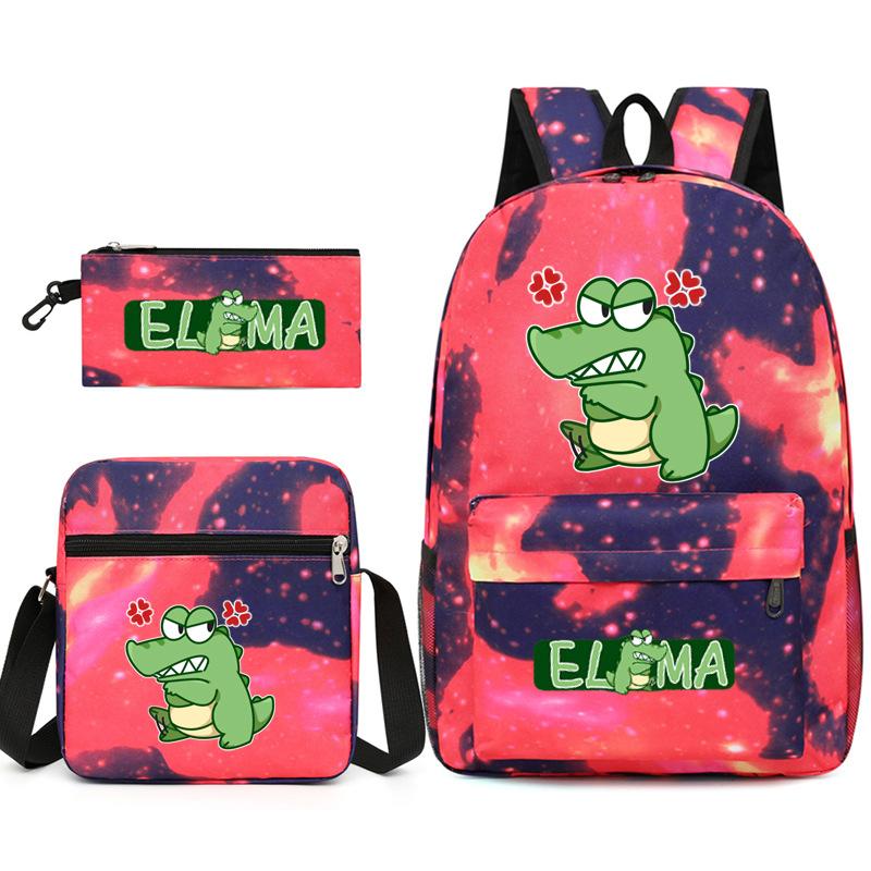 School Bag Three-Piece Game Merchandise Backpack Large Capacity Middle School Students Outdoor Campus