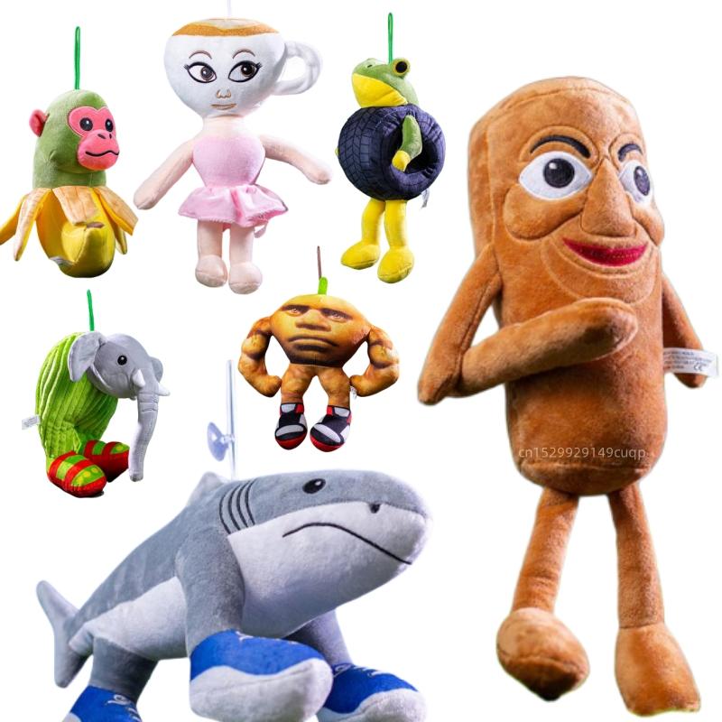 Wucifang Bags Unisex Kids Italian Brainrot Plushie Kawaii Tung Tung Sahur Telalaero Stuffed Shark Soft Anime Doll Birthday Gift For Kids