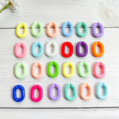 Akrylowy pierścień otwarty w kształcie litery U 14x20mm kolor makaronik DIY klamra łańcuszka dodatek do biżuterii