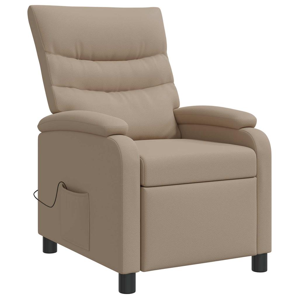 Massage Recliner Chair Cappuccino Faux Leather