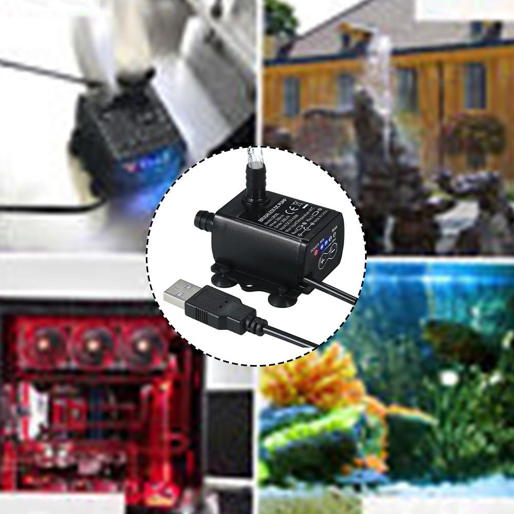 Mini USB DC5V 4.8W 300L/H Brushless Water Pump Waterproof Submersible Fountain