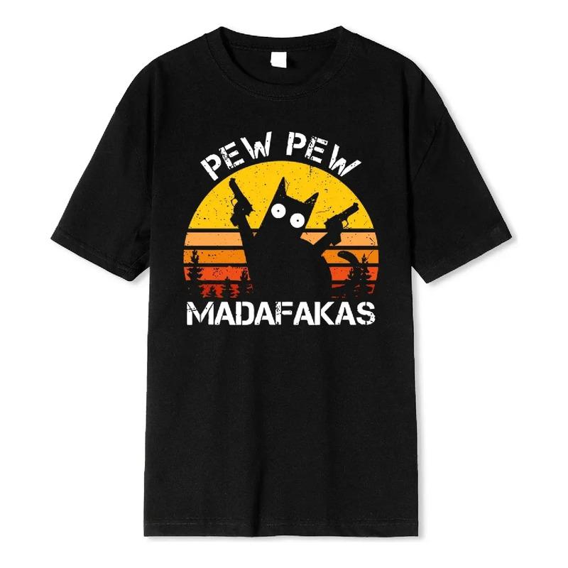 Pew Pew Madafakas Cat Con Estampado De Dos Pistolas Para Hom S