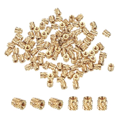 PATIKIL Brass Insert Nuts, M2x4mm, Thread Conversion Adapter for Furniture, Woodworking, DIY Joints, and Repairs, 20 Pieces