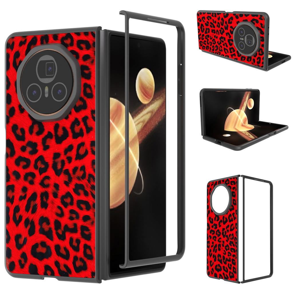 Für Honor Magic V3 5G Hülle PU+PC Handyhülle Leopardenmuster