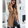 New Autumn Long Sleeve Casual Woolen Coats Women Winter Outwears Plus Size Jacket Women Fashion Solid Warm Drawstring Loose Jackets Coat 24996