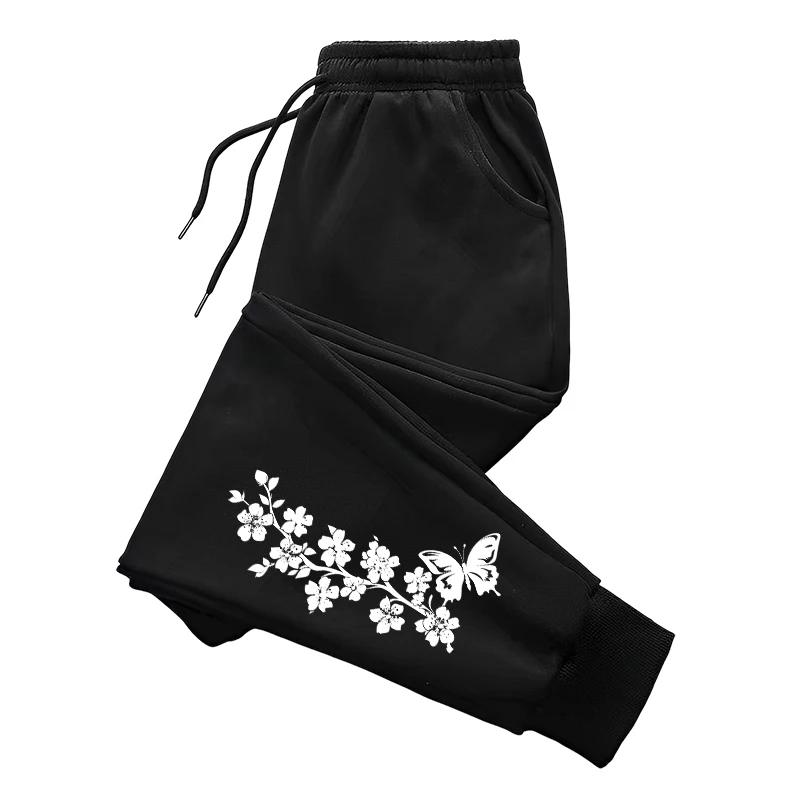 Arrival Women's Butterfly Print Sweatpants All Season Daily Casual Sport Jogging Pants Ladies Gym Fitness Trousers