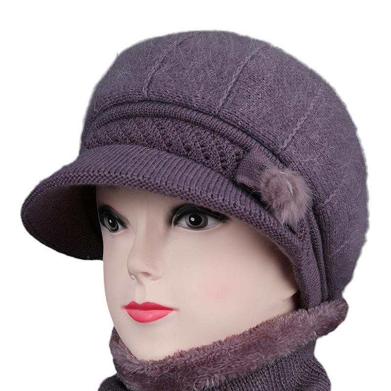 Hat Female God Mother Knitted Wool Hat Grandma Piled Thick Warm Elderly Cold Cotton Hat