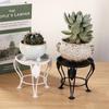 Iron Art Iron Flower Rack Black Mini Flowerpot Stand Creative Three-legged Plant Stand  Balcony