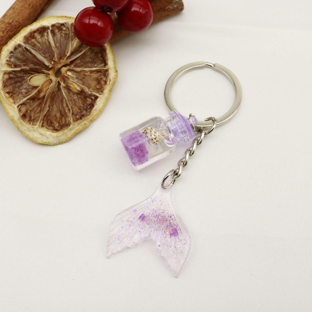 Mermaid Gradient Keychain with Creative Fish Tail Design for Female Students