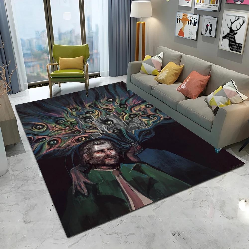 Disco Elysium Game Gamer Cartoon Carpet Rug for Home Living Room Bedroom Sofa Doormat Decor,kid Play Area Rug Non-slip Floor Mat