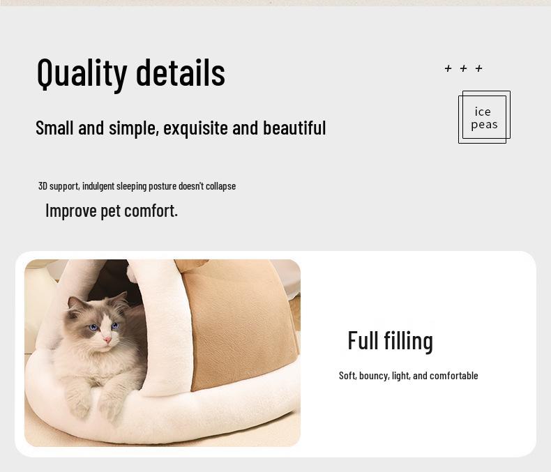 Four Seasons Universal Cat & Pet House: Warm Enclosed Nest for Cats and Small Dogs, Offers Comfort and Security Year-Round.
