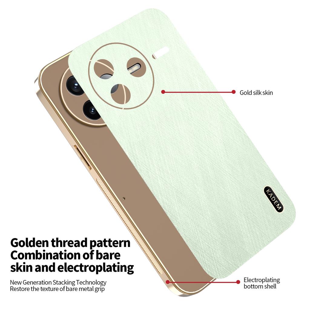 KADEM For Xiaomi Poco F7 Pro 5G/Redmi K80 5G Case Electroplating Silk Texture PU+TPU Phone Back Cover