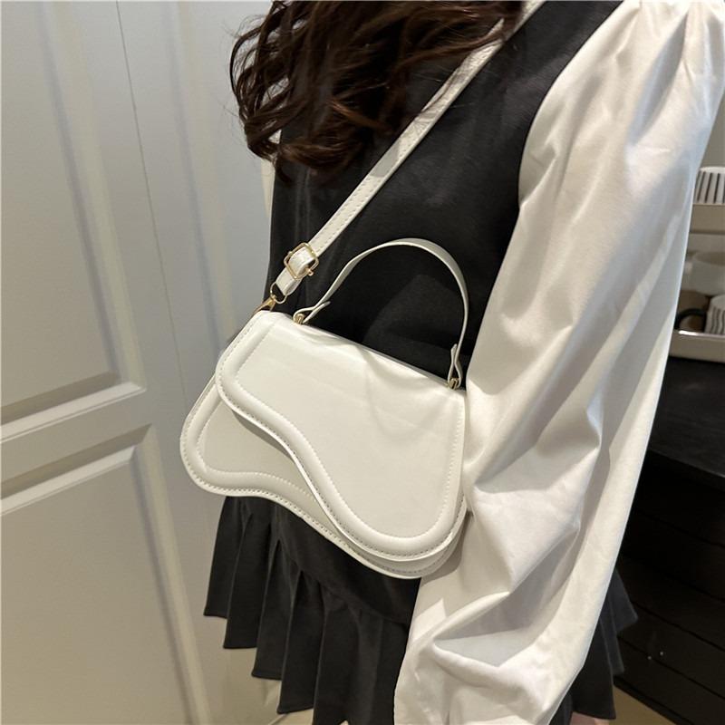 Popular new simple texture bag women's bag solid color shoulder crossbody portable small square bag