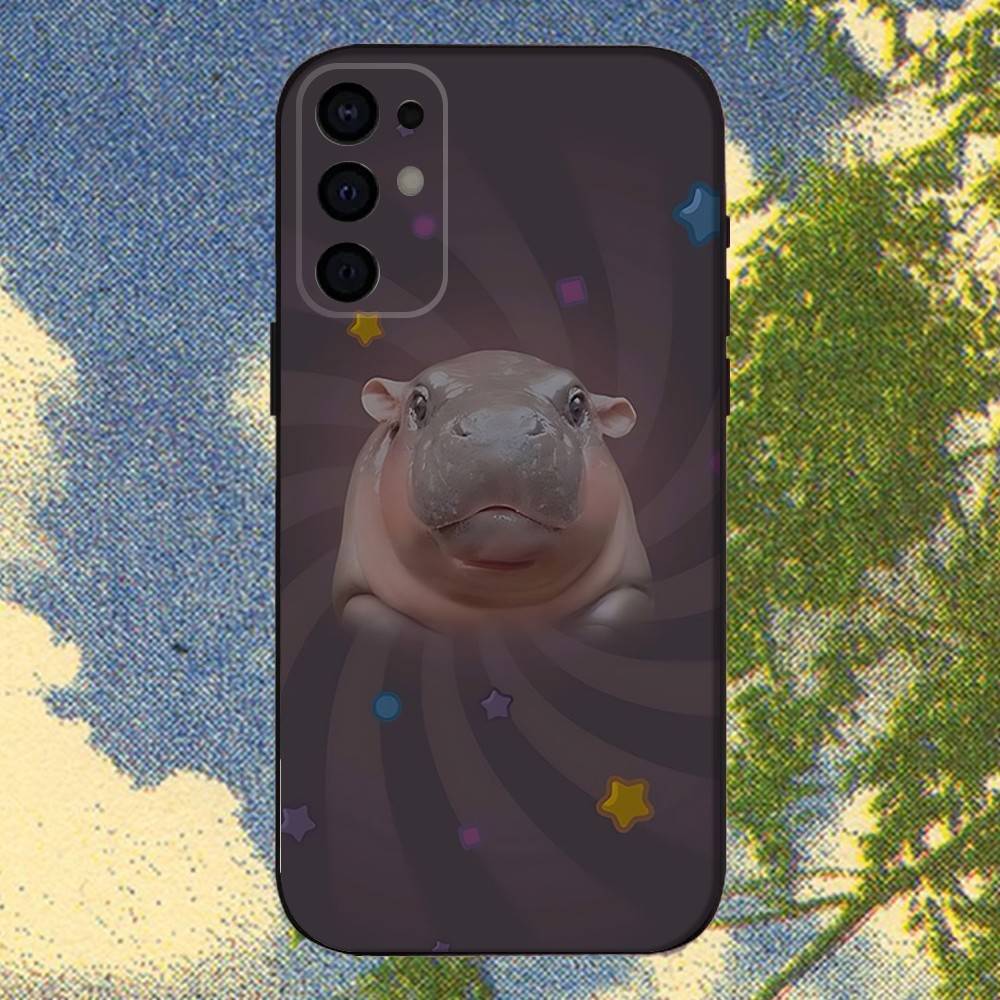 Moo Deng Hippo Phone Case For Samsung S25,S24,S21,S22,S23,S30,Ultra,S20,Plus,Fe,Lite,Note,10,9,5G Black Cover