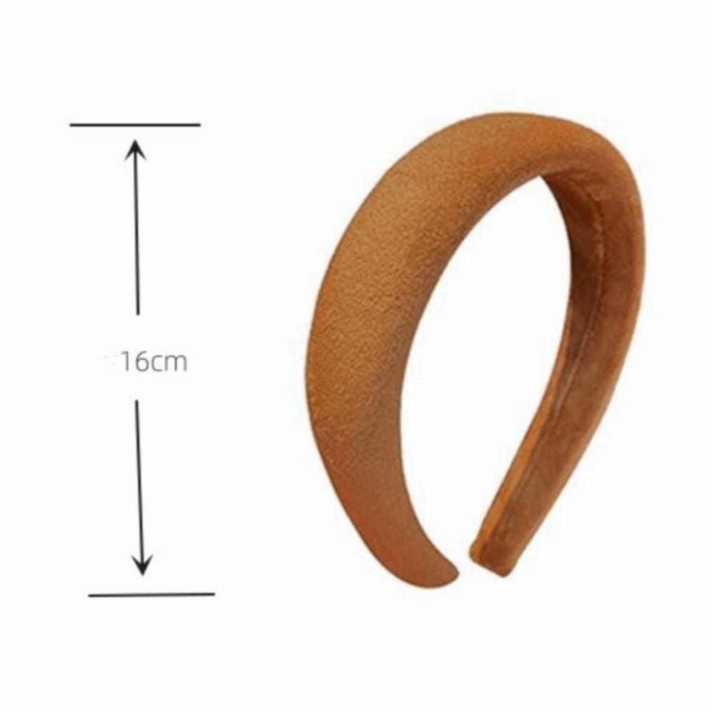 Solid Color Velvet Headbands Sponge Padded Thick Hair Hoop Bands Fashion Hair Hoop  Girls