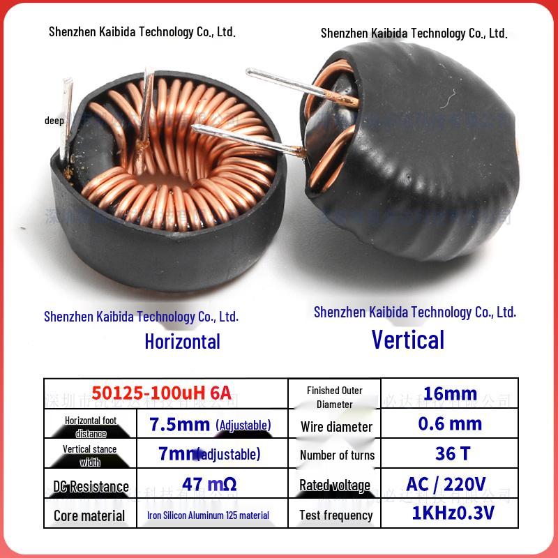 Iron-Silicon-Aluminum Magnetic Ring Inductor 50125-47uH/100uH High-Current Power Toroidal Energy Storage Filter Coil