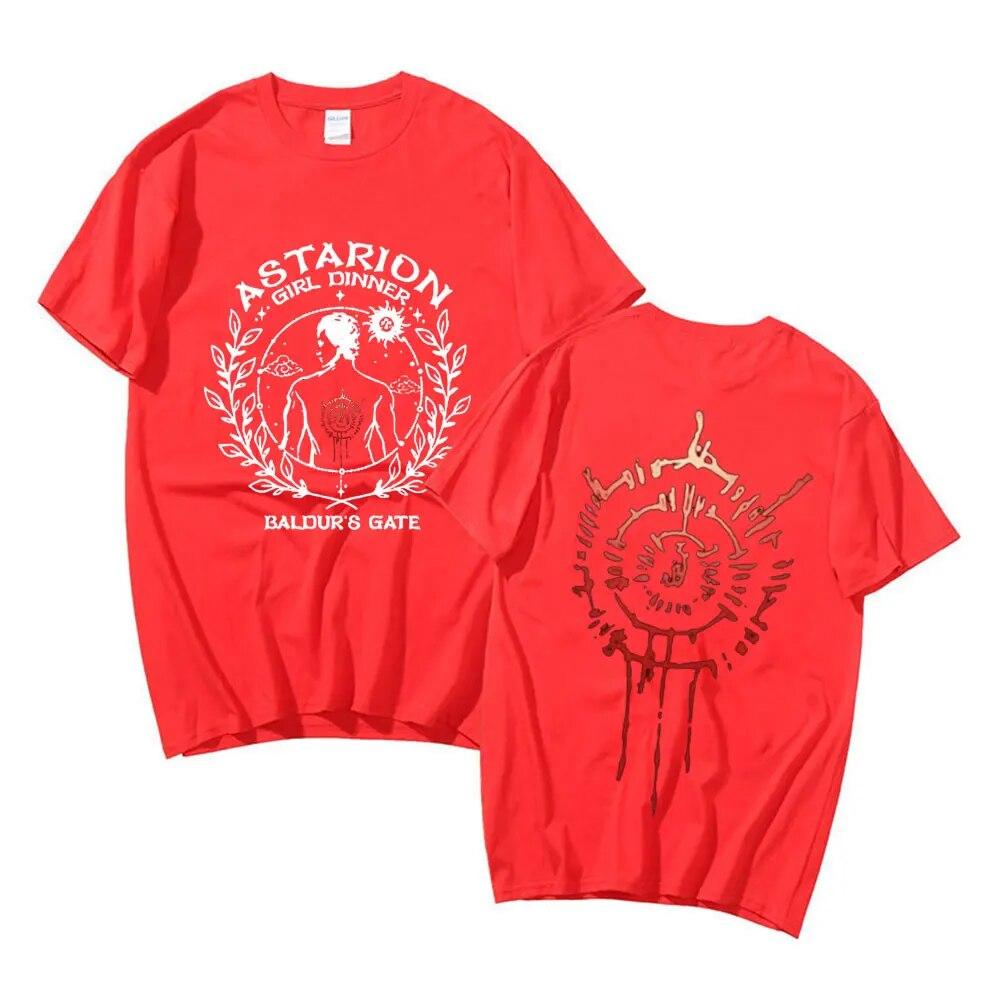 Heißer 2023 Astarion Doppelseitige Grafik T Shirt Unisex Frauen Mode Ästhetische Kleidung T-shirt Übergroßen T Shirts Tops Streetwear