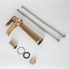 Antique Brass Bathroom Basin Sink Faucet Waterfall Hot Cold Mixer Tap Single Handle Basin Faucets Deck Mounted Tap