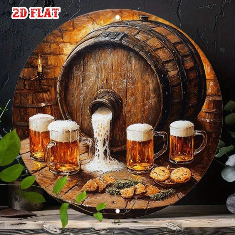 2D Flat Hanging Decorative Metal Sign Hand Painted Art