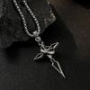 Stylish Cross Pendant Necklace With Titanium Steel Chain For Trendy Men's Fashion