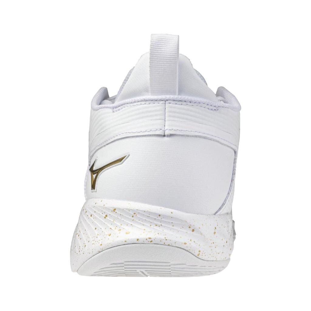 Mizuno Wave Transistor Basketball Size Shoes, White/Gold, 27.5 cm, 2.5E