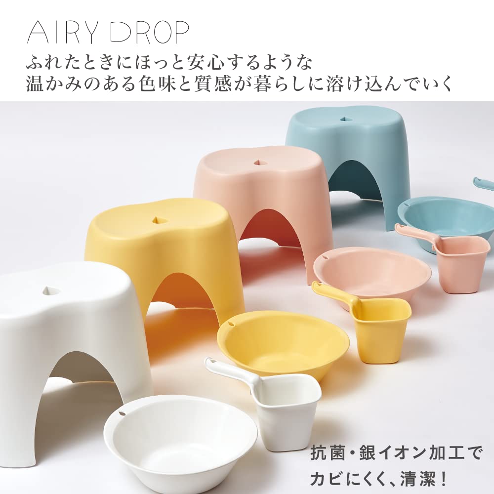 Fujiei Airy Drop Bath Chair, 30cm, Pink, Cute Drop-Shaped Design, Comfortable Seat, Antibacterial and Mold-Resistant