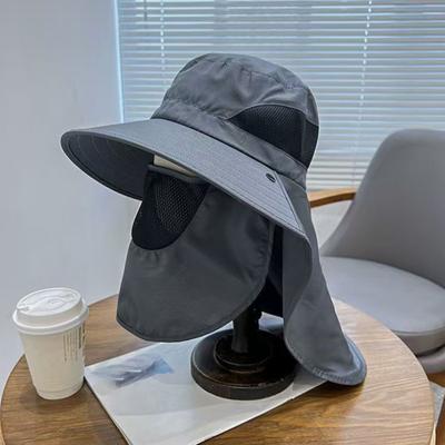Summer Sun Hat with Face Guard Neck Flap Adjustable Chin Strap Breathable UV Protection Men Women Outdoor Climbing Hiking Fishing Travel Wide