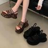 Eilyken New Design Narrow Band Platform Wedges Women's Sandals Summer Peep Toe Buckle Strap High Heels Dress Gladiator Shoes